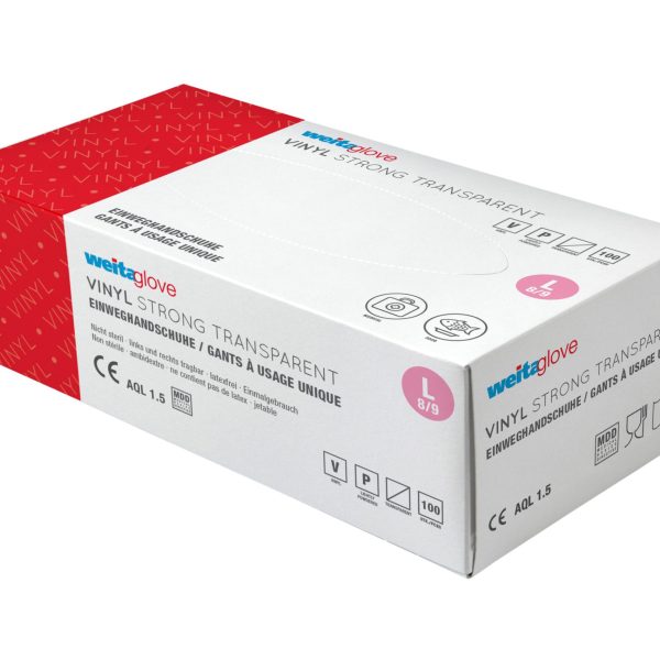 WEITA Einweghandschuhe Vinyl L 270321 Strong, transparent 100 Stück