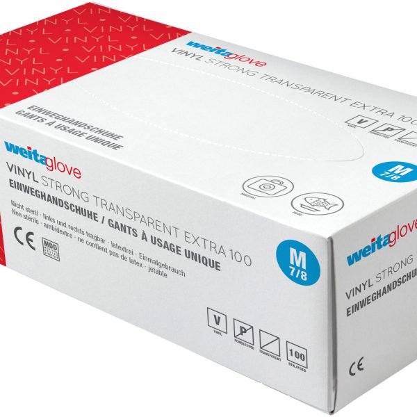 WEITA Einweghandschuhe Vinyl Gr. M 344651 Strong, transparent 100 Stück