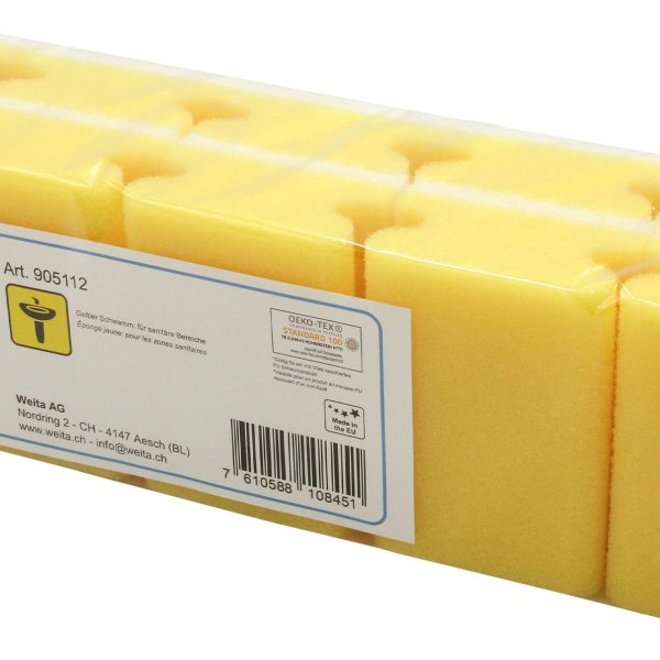 WEITACLEAN Padschwamm 95x70x43mm 5028021 gelb, kratzfrei 10 Stück