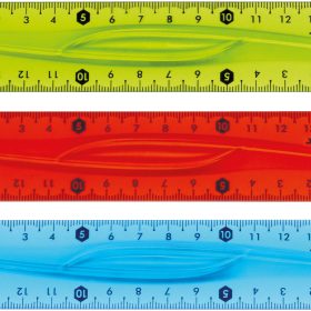 WESTCOTT Lineal, flexibel E-10220 00 15cm blau/rot/grün