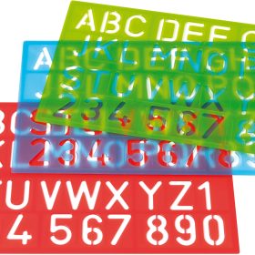 WESTCOTT Zeichenschablone 50cm E-10600 00 A-Z, 0-9 blau/rot/grün