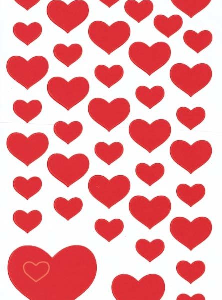 Z-DESIGN Sticker Creative 4371 Herze rot 2 Stück