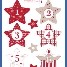 Z-DESIGN Sticker Weihnachten 52890Z Sterne 1-24 3 Stück