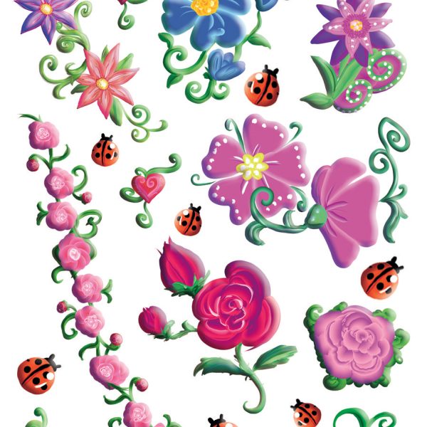 Z-DESIGN Sticker Tattoo 56691 Blumen 3 Stück