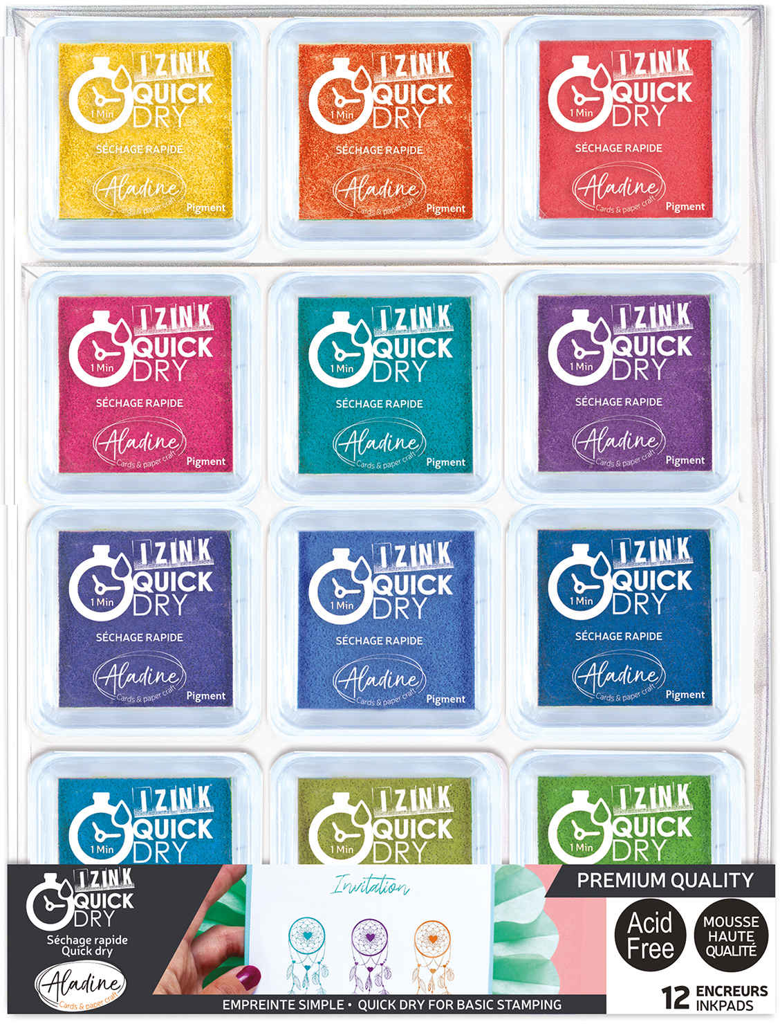 ALADINE-19708-3660016197087 ALADINE Stempelkissen 19708 assortiert 12 Stück – Bild 1