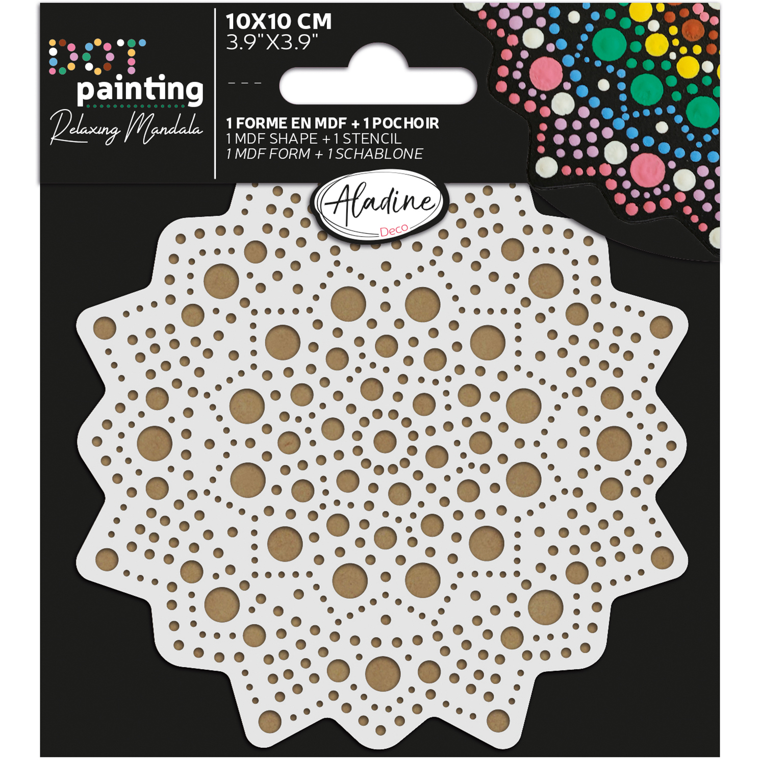 DOT PAINTING-packaging 10 cm A ALADINE Dot painting Punktmalerei 85497 Form & Schablone 10cm – Bild 1