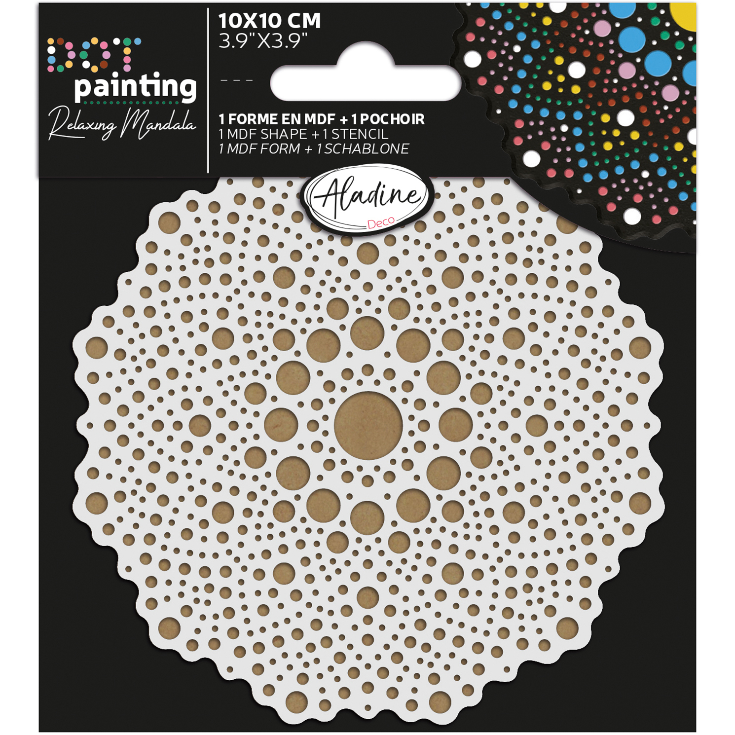 DOT PAINTING-packaging 10 cm A ALADINE Dot painting Punktmalerei 85498 Form & Schablone 10cm – Bild 1