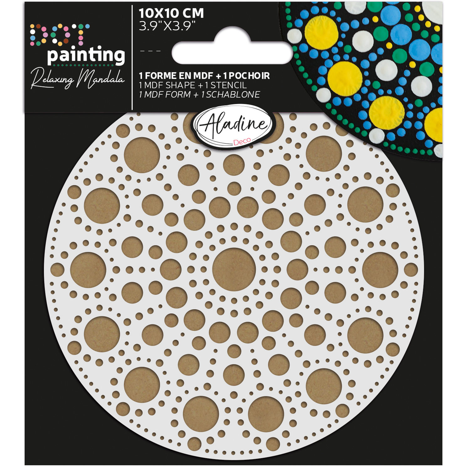 DOT PAINTING-packaging 10 cm A ALADINE Dot painting Punktmalerei 85500 Form & Schablone 10cm – Bild 1