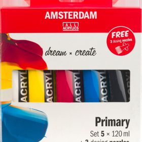 AMSTERDAM Standard Series Acryl Set 17801905 Primär + 3 Verschlüsse 5x120ml