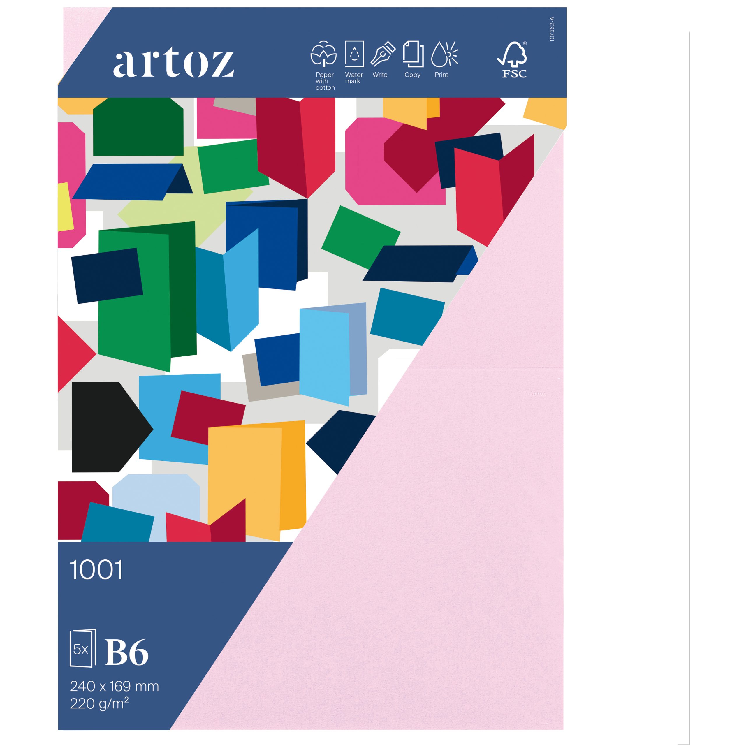 ARTOZ-10736226-483-7612996684695 ARTOZ Karten 1001 B6 10736226-483 220g, kirschblüte 5 Blatt – Bild 1