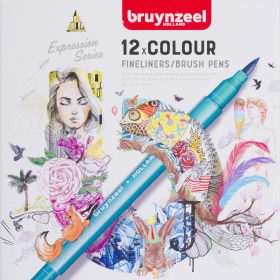 BRUYNZEEL Fineliner/Brushpen Set 60325012 assortiert 12 Stück