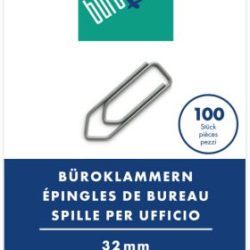 BÜROLINE Büroklammern Gr.4 110104 vernickelt, 32mm 100 Stück