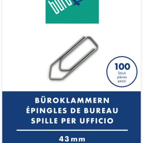 BÜROLINE Büroklammern Gr.5 110105 vernickelt, 43mm 100 Stück