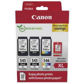 CANON Photo ValuePack XL schw/color PGCL545/6 Pixma iP2850 2xBKXL & 1xCMYXL