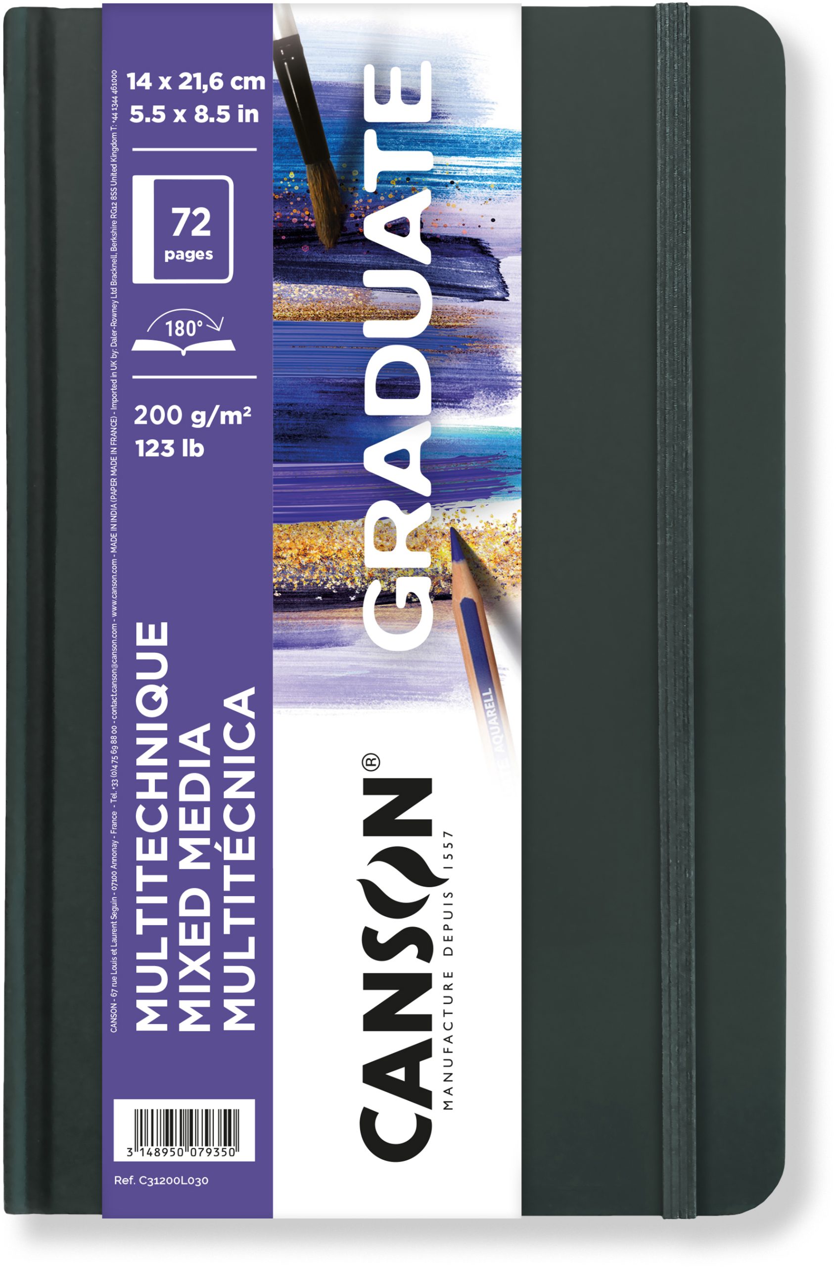 CANSON-31200L030-3148950079350 CANSON Skizzenbuch MixedMedia A5 31200L030 blanko, 200g 36 Blatt – Bild 1