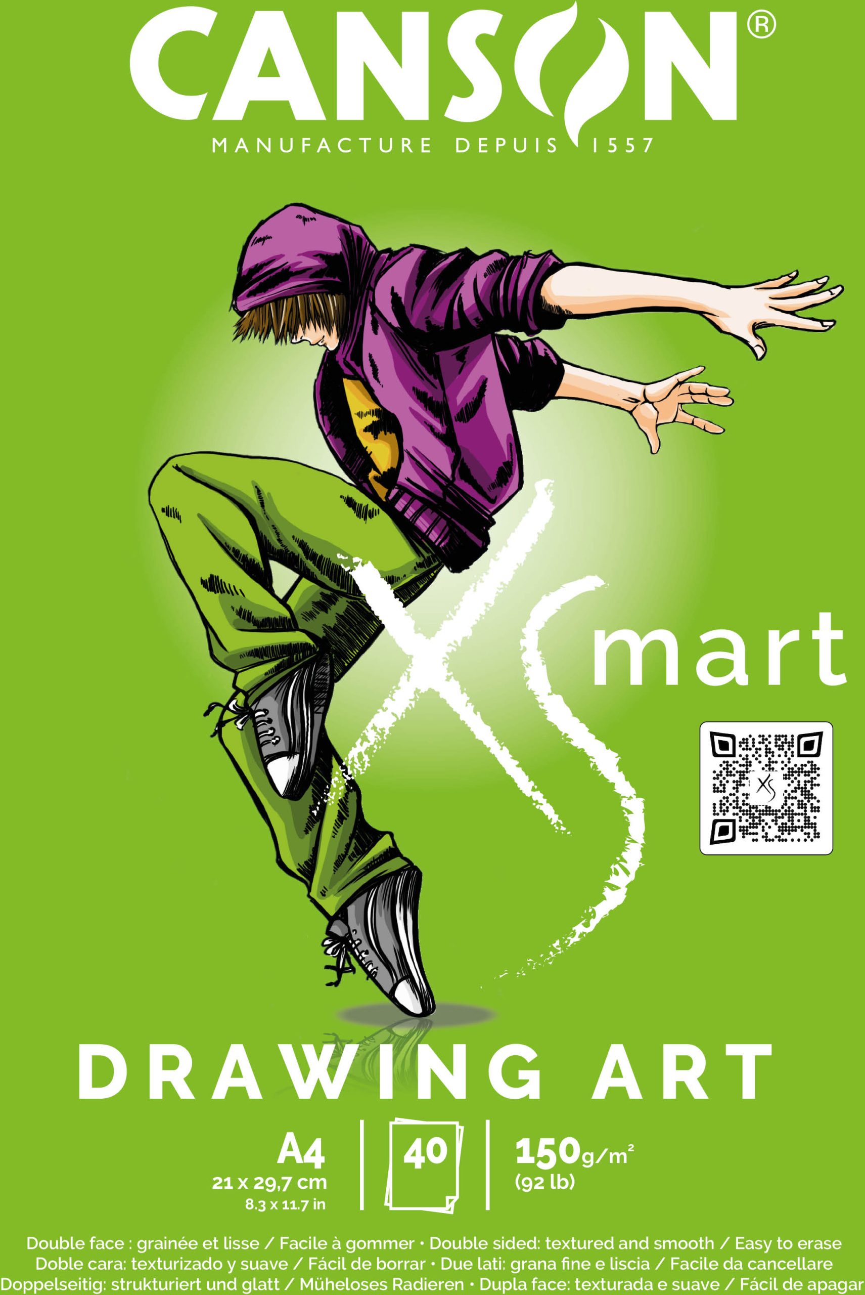 CANSON-32250P002-3148950077707 CANSON Zeichenblock Drawing Art A4 32250P002 blanko, 150g 40 Blatt – Bild 1