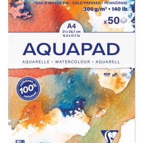 CLAIREFONTAINE Aquarell Zeichenblock A4 975721C naturweiss, MF, 300g 50 Blatt
