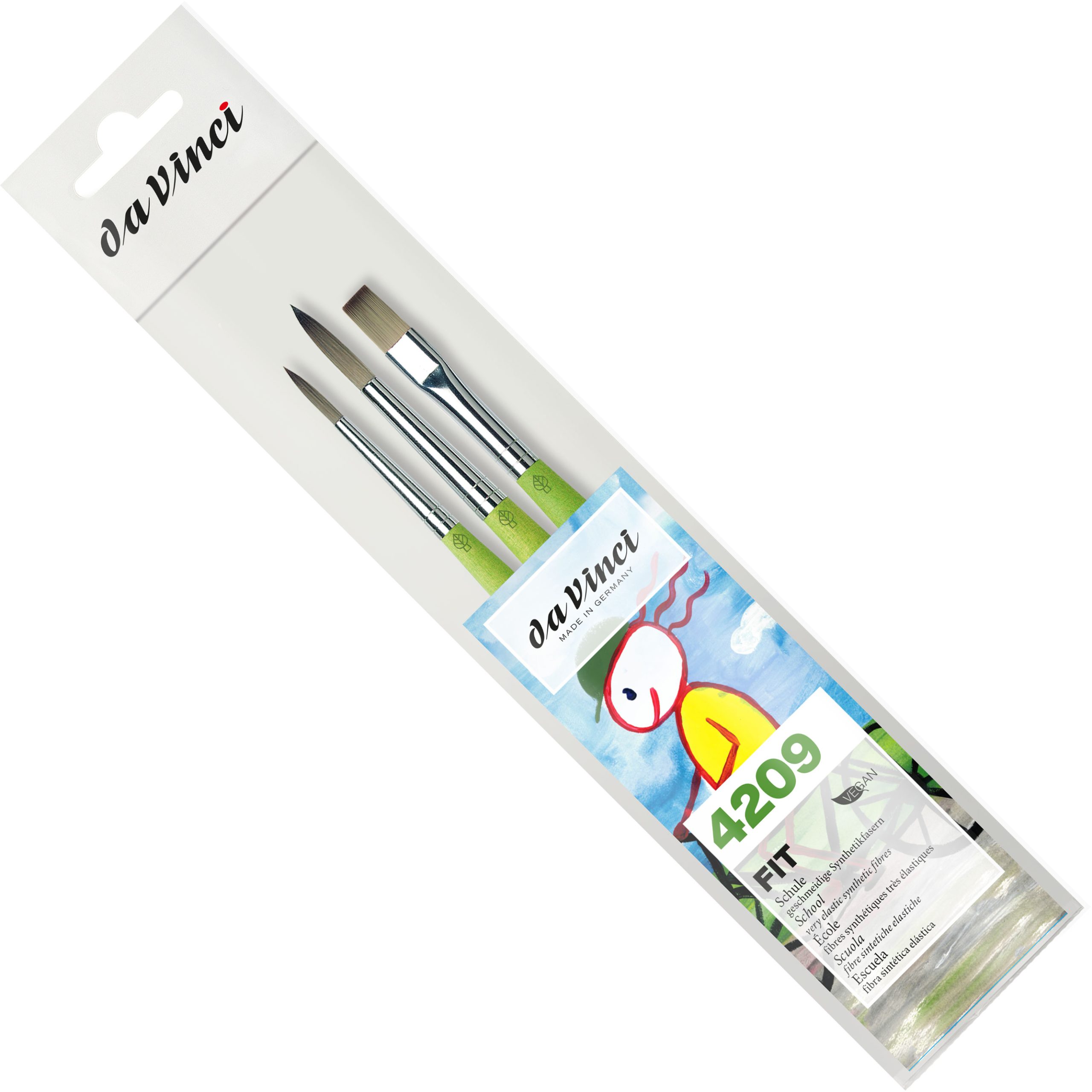 DA-VINCI-VA-4209_0-4017505982638 DA VINCI Schulpinsel-Set Fit Synthetic VA-4209_0 Grösse ass., Synthetik 3 Stück – Bild 1