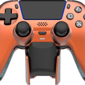 DELTACO Wireless Controller PS5 GAM-199-ORANGECOPPER with charging dock, Orange
