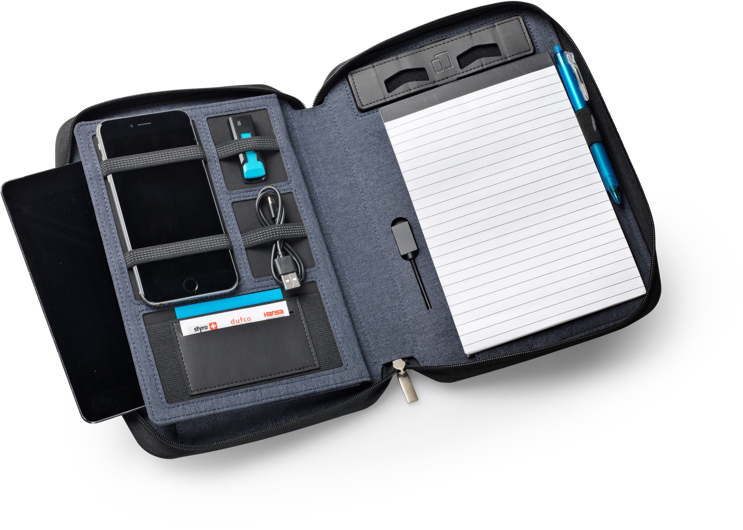 DUFCO-48-2017.000-7612176079808 DUFCO Konferenzmappe A5 48-2017.000 Powerbank 5000 mAH, jeansblau – Bild 1