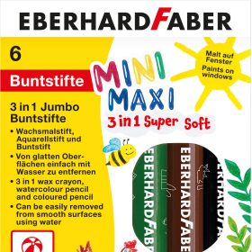 EBERHARD FABER Farbstift Jumbo MiniMaxi 3in1 518905 6 Farben