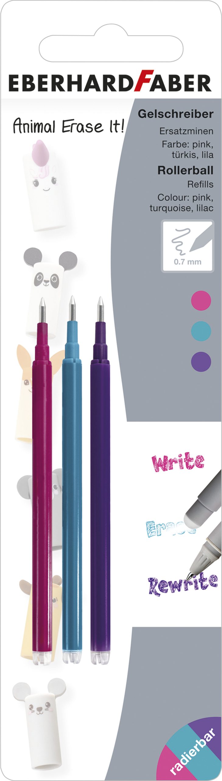 EBERHARD-FABER-582154-4087205821544 EBERHARD FABER Gelmine Erase It 0.7mm 582154 assortiert 3 Stück – Bild 1