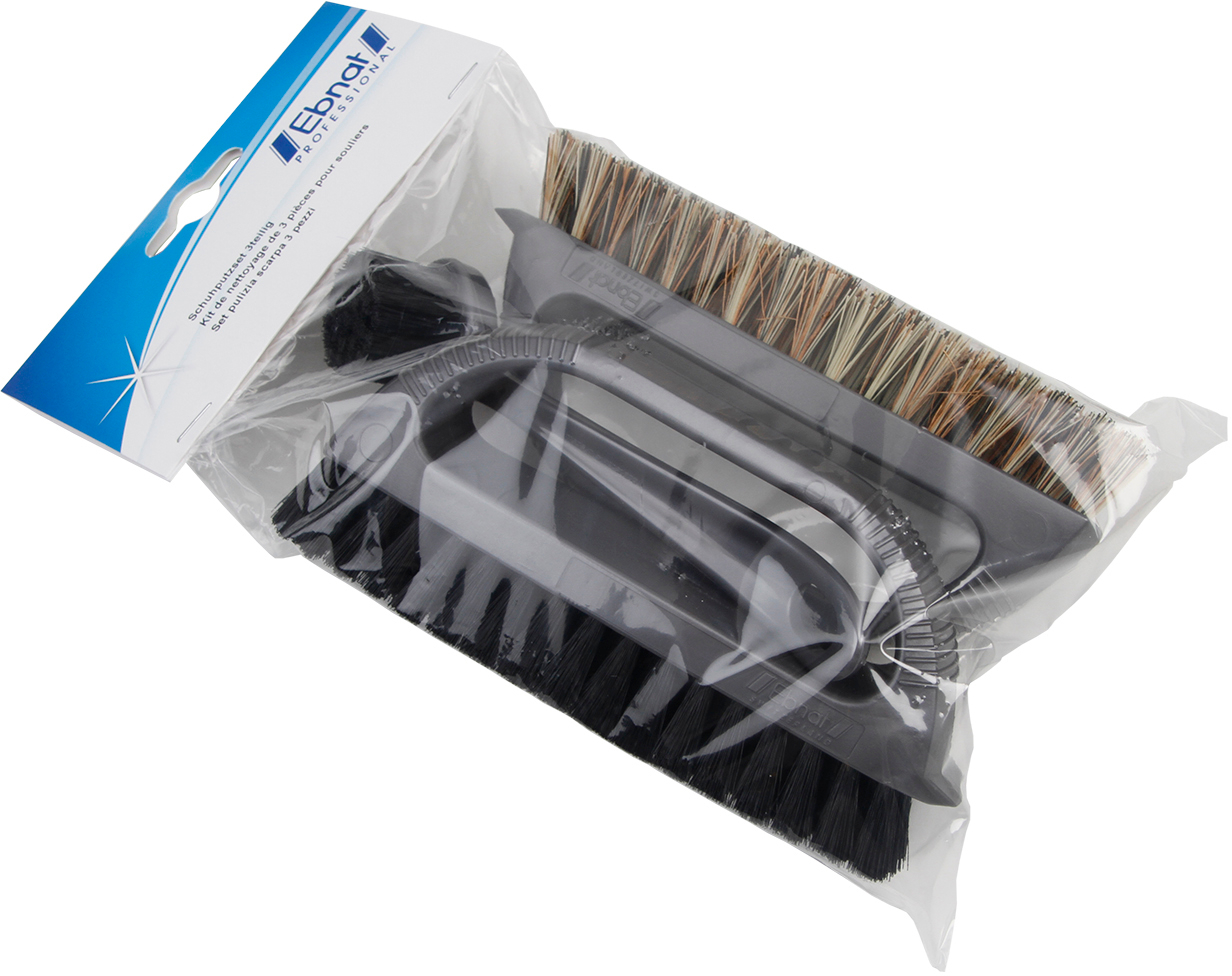 EBNAT-350192-7614600320876 EBNAT Schuhputzset 3-teilig 350192 grau – Bild 1