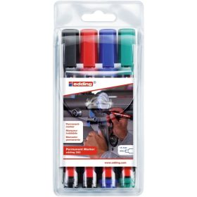 EDDING Permanent Marker 300 1.5-3mm 300-4-2 4 Farben assortiert