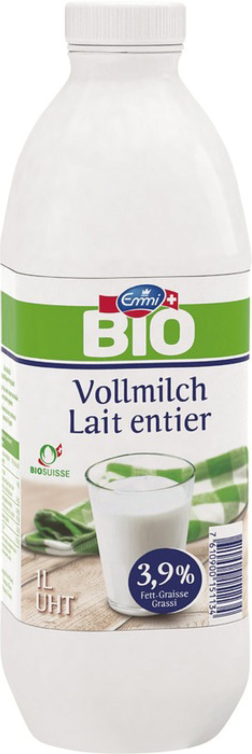EMMI-1171528-7610900083411 EMMI Bio Vollmilch 3,9%, UHT 1171528 1 l, 6 Stk. – Bild 1