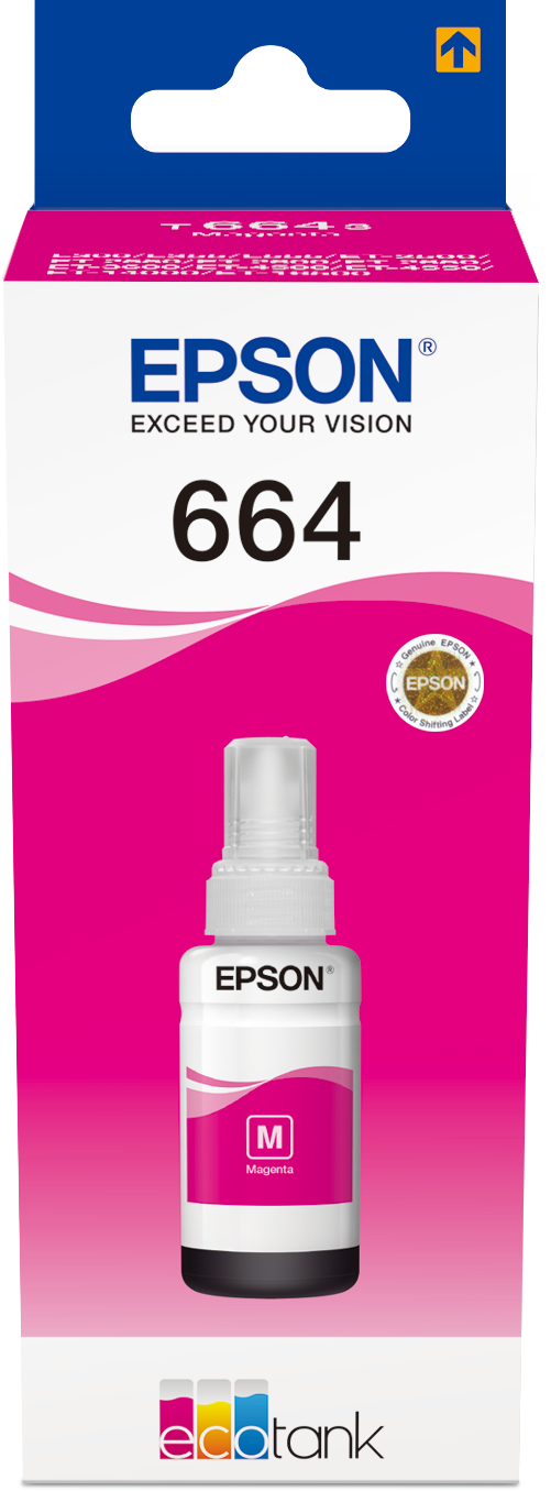 EPSON-T664340-8715946540993 EPSON Tintenbehälter 664 magenta T664340 EcoTank L355/L555 6500 Seiten – Bild 1