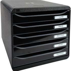 EXACOMPTA Schubladenbox 3097214D BIG-BOX,5 Schubladen,schwarz