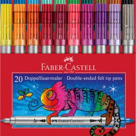 FABER-CASTELL Doppelfasermaler Glitzer 151108 20 Farben
