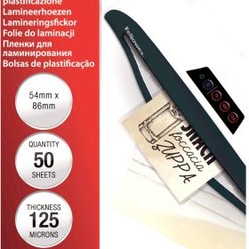 FELLOWES Laminiertasche 54x86mm 5396602 glanz, 125my 50 Stk