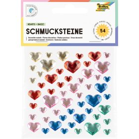 FOLIA Schmucksteine Hearts Basic 12311 selbstklebend 54 Stück