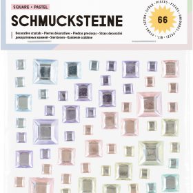 FOLIA Schmucksteine 12315 Square Pastel 67 Stück