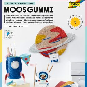 FOLIA Moosgummi 20x29cm 231919 Basic Glitter, ass. 5 Blatt