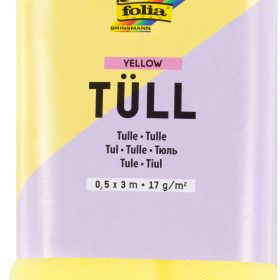 FOLIA Tüll-Stoff 3mx50cm 8014 gelb