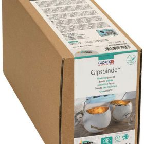 GLOREX Gipsbinden 10cmx5m 6950281 Modelliergewebe 10 Rollen