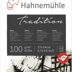 HAHNEMÜHLE Spiralblock Tradition 17x24cm 10628202 weiss, 100g 50 Blatt