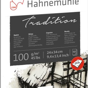 HAHNEMÜHLE Spiralblock Tradition 24x34cm 10628203 weiss, 100g 50 Blatt