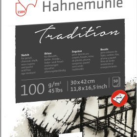 HAHNEMÜHLE Spiralblock Tradition 30x42cm 10628204 weiss, 100g 50 Blatt