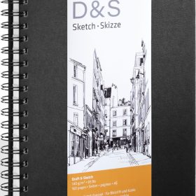 HAHNEMÜHLE Spiralskizzenbuch D&S A5 hoch 10628207 schwarz 80 Blatt