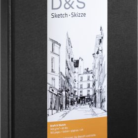 HAHNEMÜHLE Skizzenbuch D&S A4 hoch 10628214 schwarz 80 Blatt