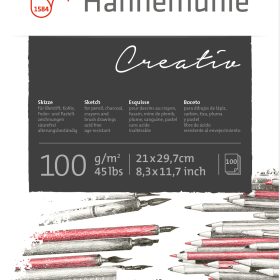 HAHNEMÜHLE Skizzenblock Creativ A4 10628245 weiss, 100g 100 Blatt