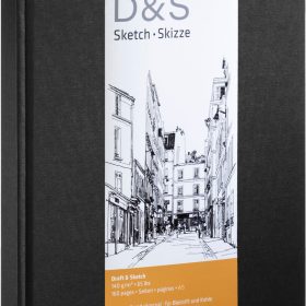 HAHNEMÜHLE Skizzenbuch D&S A5 hoch 10628270 schwarz 80 Blatt