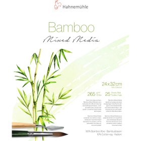 HAHNEMÜHLE MixedMediaBlock Bamboo 24x32cm 10628540 weiss, 265g 25 Blatt