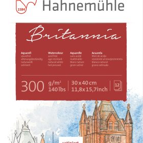 HAHNEMÜHLE Aquarellbl. Britannia 30x40cm 10628642 weiss satiniert, 300g 12 Blatt