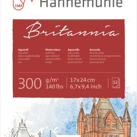 HAHNEMÜHLE Aquarellbl. Britannia 17x24cm 10628970 weiss rau, 300g 12 Blatt