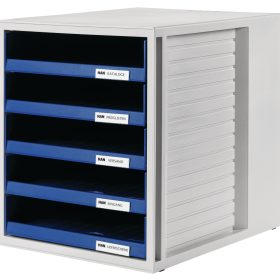 HAN Schubladenbox Schrank-Set 24.30 grau/blau 5 Fächer
