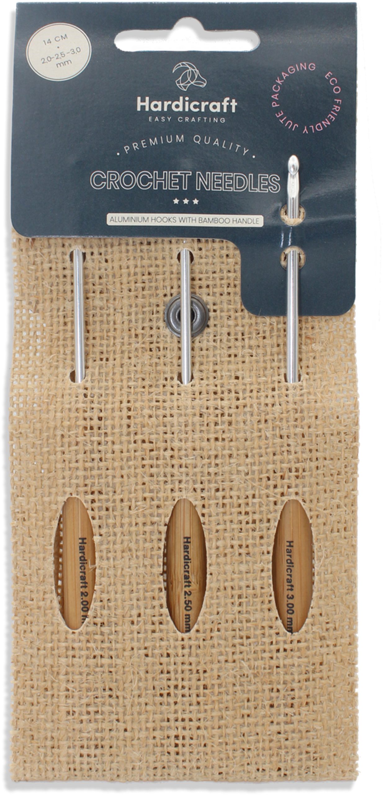 HARDICRAFT-HC-70MB11-8719244512188 HARDICRAFT Häkelnadel-Set 14cm HC-70MB11 3 Stück – Bild 1